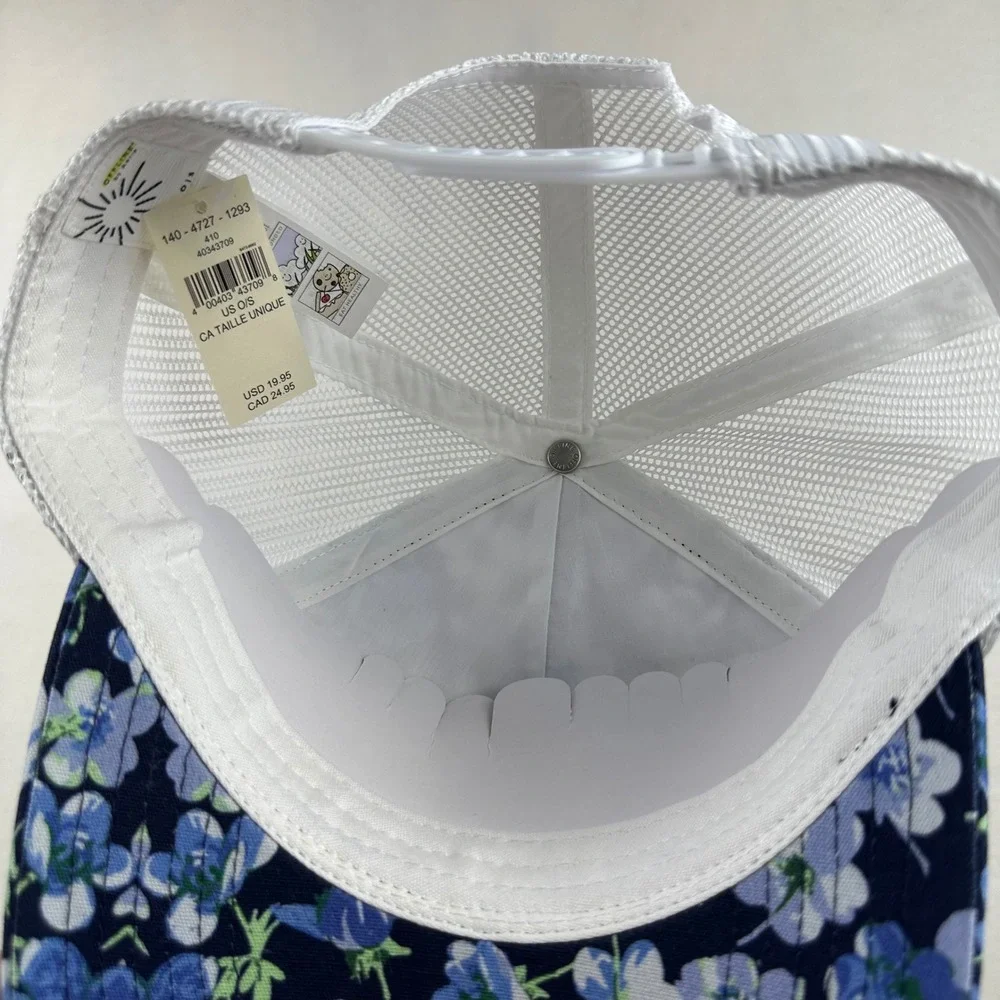 OFFLINE by Aerie Trucker Hat Womens OS Blue Floral Mesh Snapback Sporty Boho